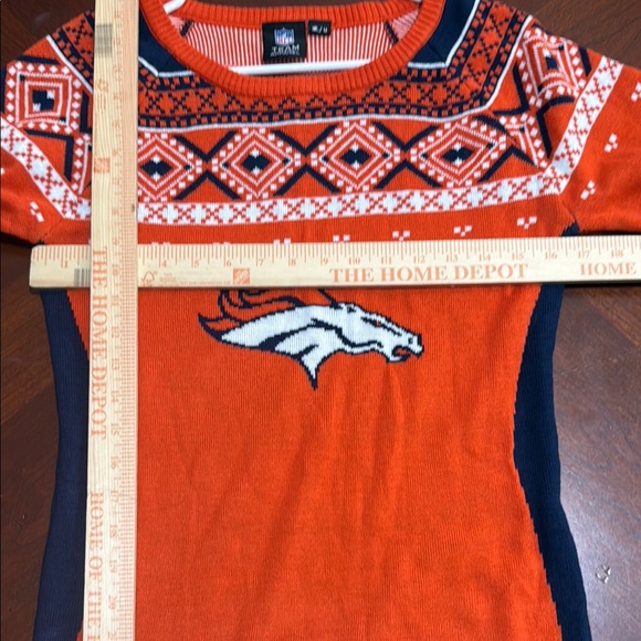 Denver broncos NFL Orange and Blue Mini stretch sweater dress - Picture 9 of 9